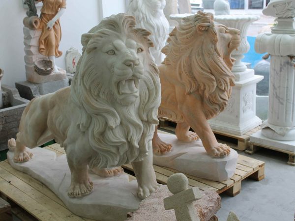 Marble Lion Statues
